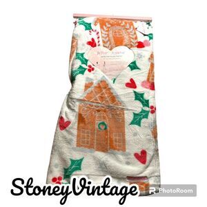 Betsey Johnson Gingerbread House Christmas Blanket